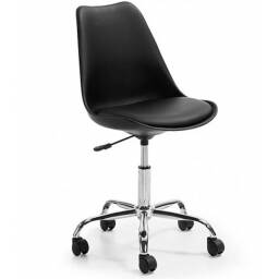 Silla Eames para oficina - Negra con ruedas escritorio