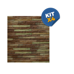 Kit x 4 Revestimientos autodhesivos 3d Listones de madera