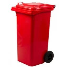 Tacho contenedor de basura rojo 120 lts 