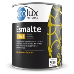 Esmalte Convertidor De Óxido 3 En 1 Ecolux 900 Ml Negro