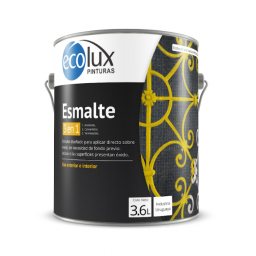 Esmalte Convertidor De Óxido 3 En 1 Ecolux 3.6 lts Negro