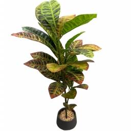 Maceta con planta artificial Croton