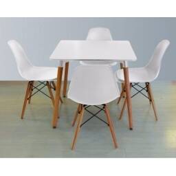 Juego de comedor Eames: Mesa cuadrada y 4 sillas