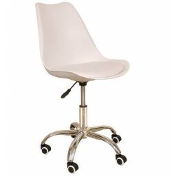 Silla Eames para oficina – Blanca con ruedas de escritorio