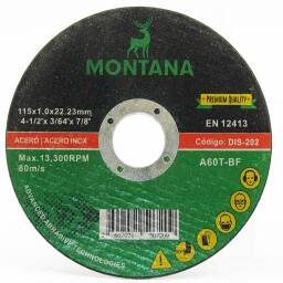 Disco Corte 4 ½'' Metal Montana 115x1.6 mm  25 unidades