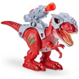 Dinosaurio T-Rex con luz, lanzador y armadura - Dino Wars
