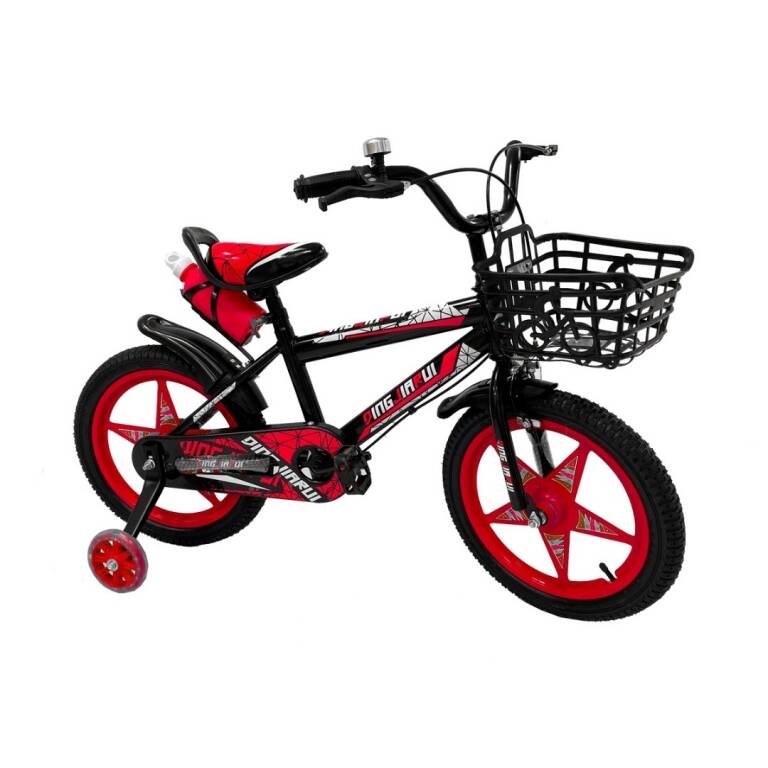 Bicicleta de nios Coolest rojo rod. 16 - canasto y rueditas